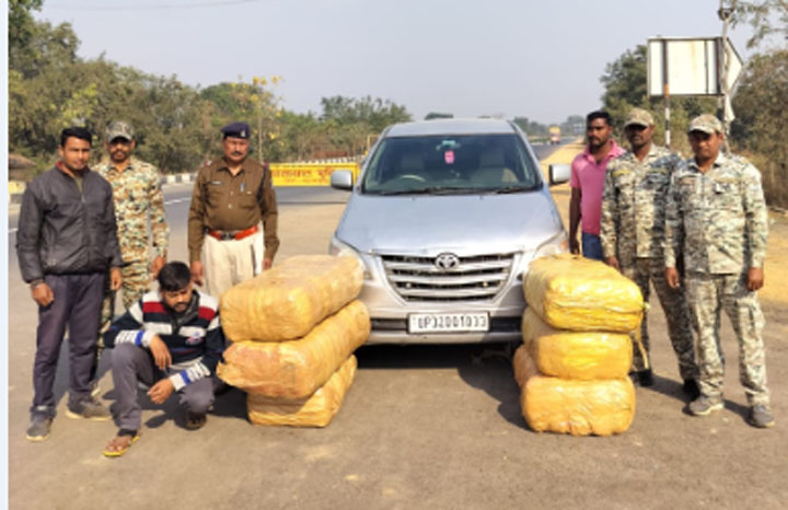 ganja in luxury car: महासमुंद 